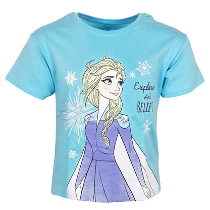 Disney Die Eiskönigin Elsa Kinder kurzarm Schlafanzug Pyjama Shirt Shorts - WS-Trend.de 92-128 100% Baumwolle