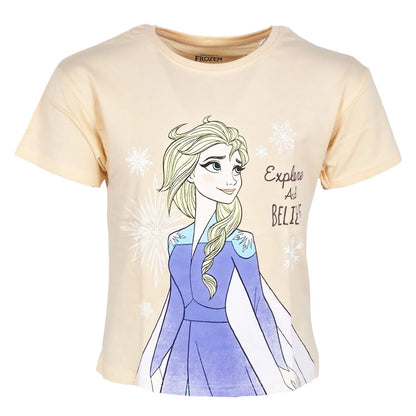 Disney Die Eiskönigin Elsa Kinder kurzarm Schlafanzug Pyjama Shirt Shorts - WS-Trend.de 92-128 100% Baumwolle