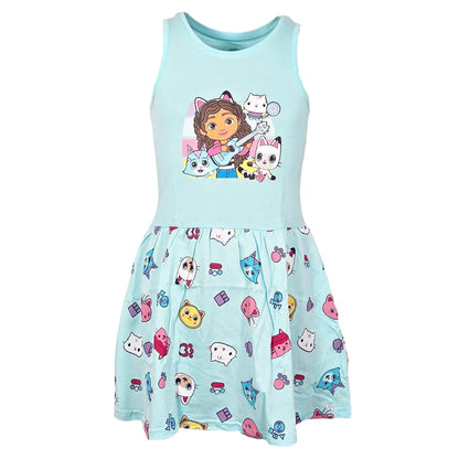 Gabbys Dollhouse Kinder Mädchen kurzarm Kleid Sommerkleid - WS-Trend.de 92-128 Baumwolle