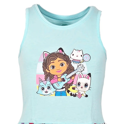 Gabbys Dollhouse Kinder Mädchen kurzarm Kleid Sommerkleid - WS-Trend.de 92-128 Baumwolle