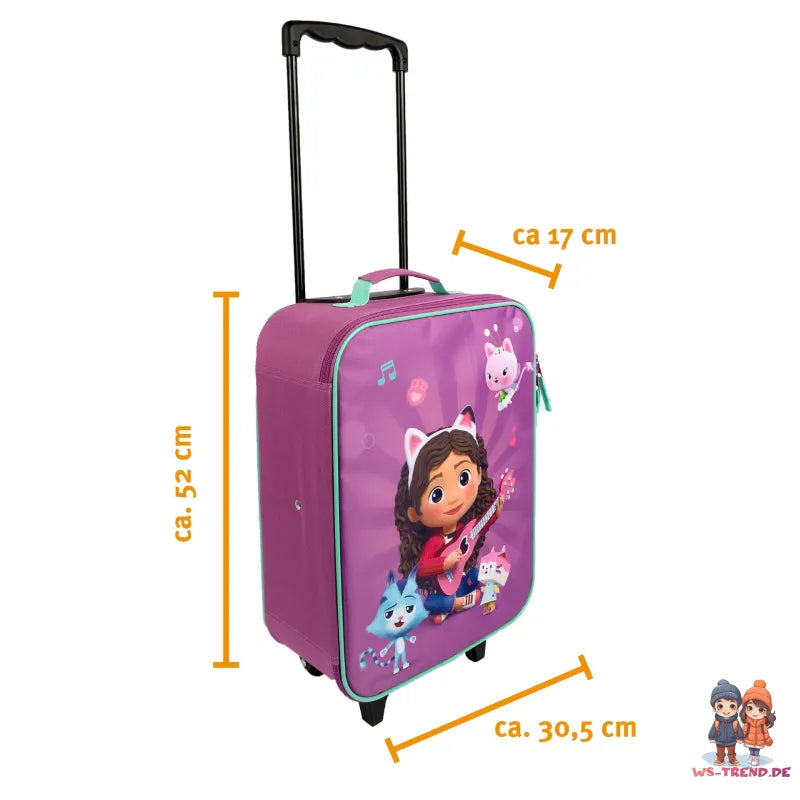 Gabbys Dollhouse Mädchen Trolley Kinderkoffer Koffer Reisekoffer - WS-Trend.de