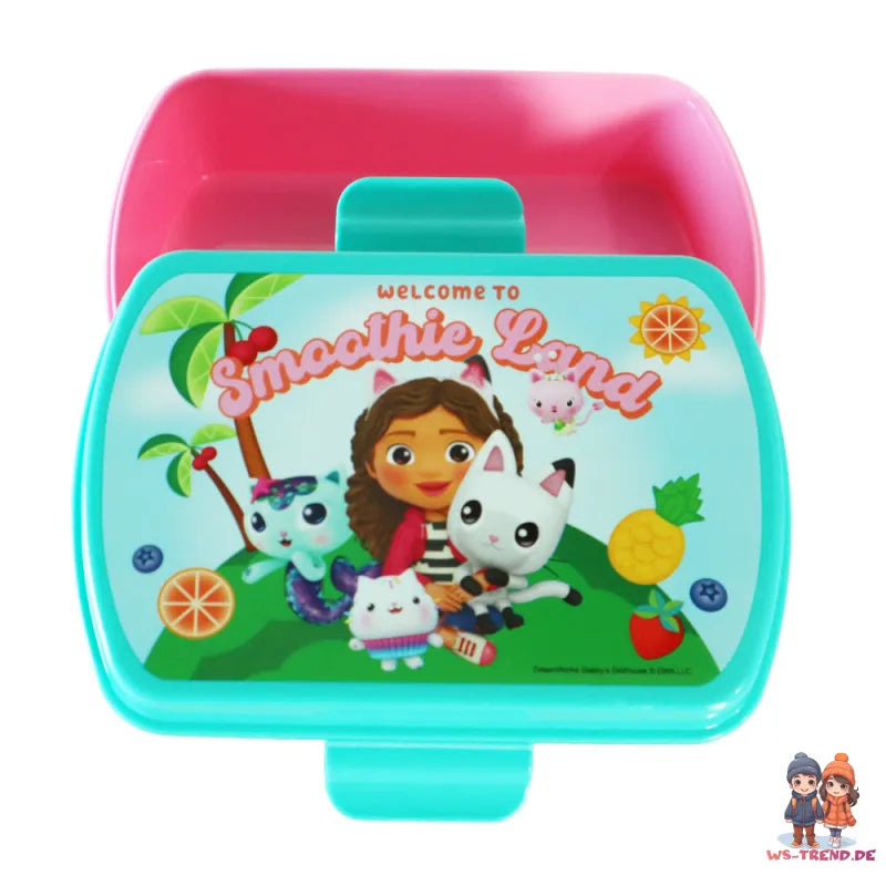 Gabbys Dollhouse Kinder Mädchen 2 tlg Lunch Set Brotdose Trinkflasche 350 ml - WS-Trend.de
