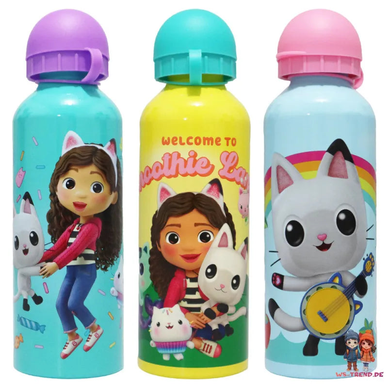 Gabbys Dollhouse Kinder Mädchen ALU Wasserflasche Trinkflasche Flasche 500 ml - WS-Trend.de