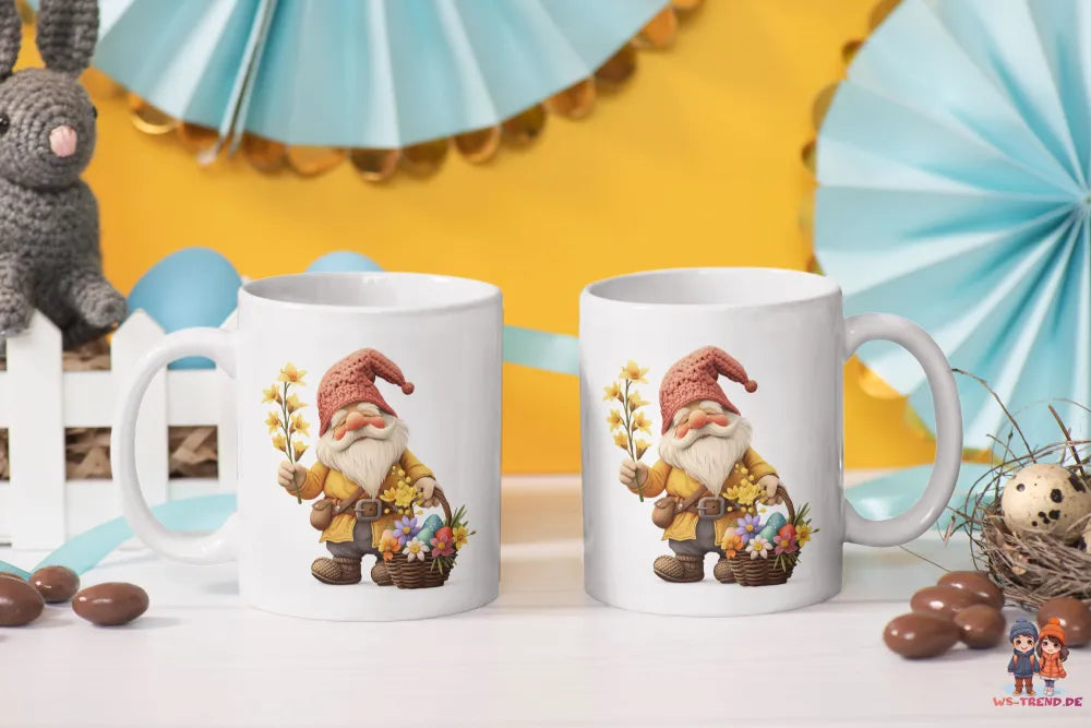 Gnom Ostern Ostereier Keramik Kaffeetasse Teetasse Tasse Geschenkidee - WS-Trend.de