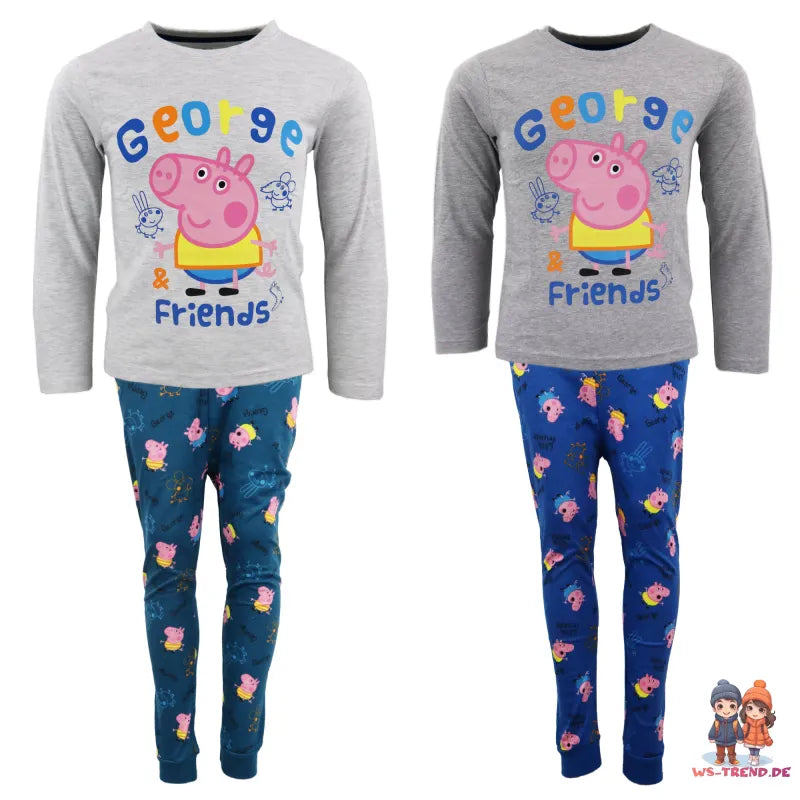 Peppa Wutz Pig George Kinder Jungen Schlafanzug Pyjama - WS-Trend.de Dino Polar Fleece Hausanzug 92 - 128