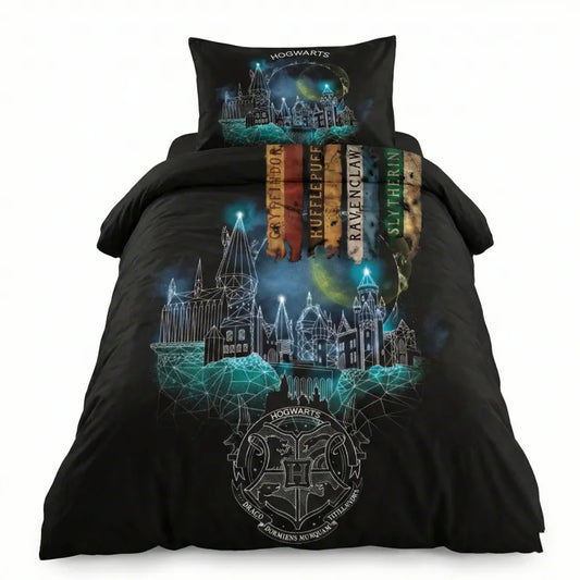 Harry Potter Hogwarts Kinder Bettwäsche Mikrofaser 2tlg Set 135-140x200 - WS-Trend.de 135/140x200 63x63 cm