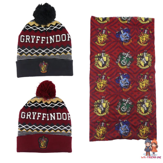 Harry Potter Gryffindor Kinder Jugend Winter Set - WS-Trend.de Mütze plus Snood Schaal 54 56