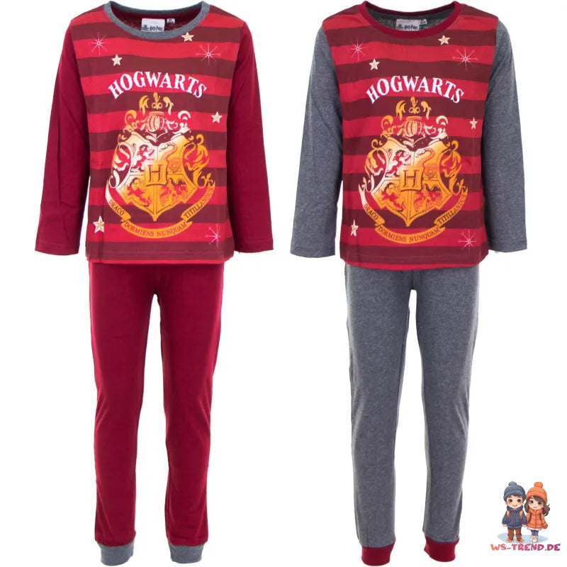 Harry Potter Hogwarts Kinder Schlafanzug Pyjama - WS-Trend.de lang 98 - 128 Baumwolle