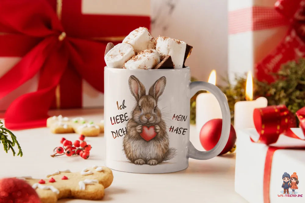 Hase Bunny Ich Liebe Dich Valentinstag Kaffeetasse Teetasse Tasse Geschenkidee - WS-Trend.de
