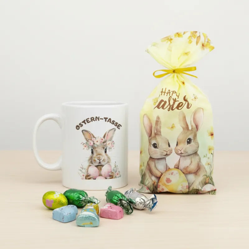 Ostern Schokotüte plus Kaffeetasse Teetasse Tasse Geschenkidee 325 ml - WS-Trend.de