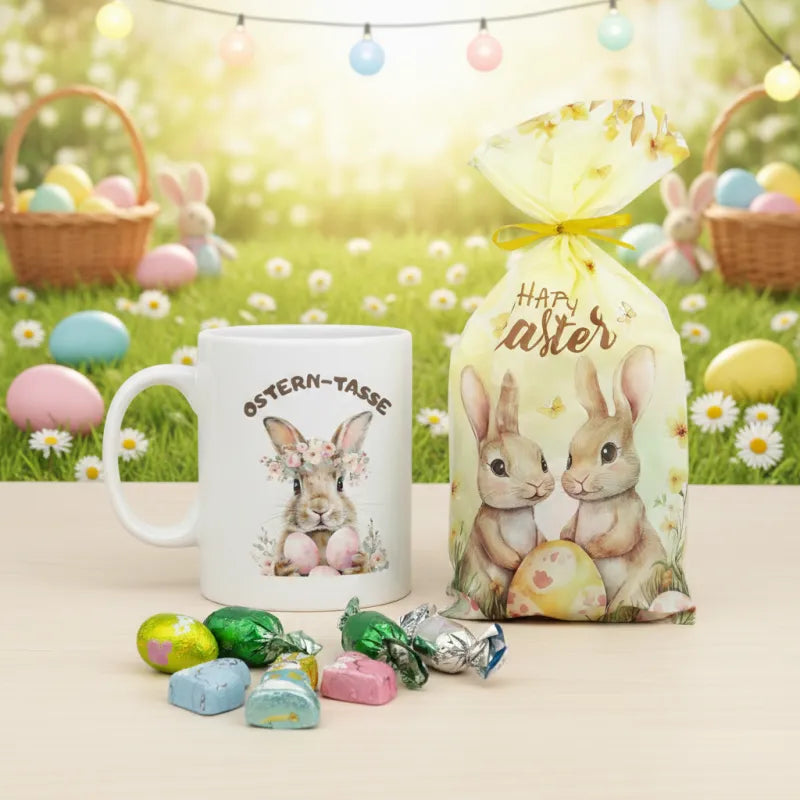 Ostern Schokotüte plus Kaffeetasse Teetasse Tasse Geschenkidee 325 ml - WS-Trend.de