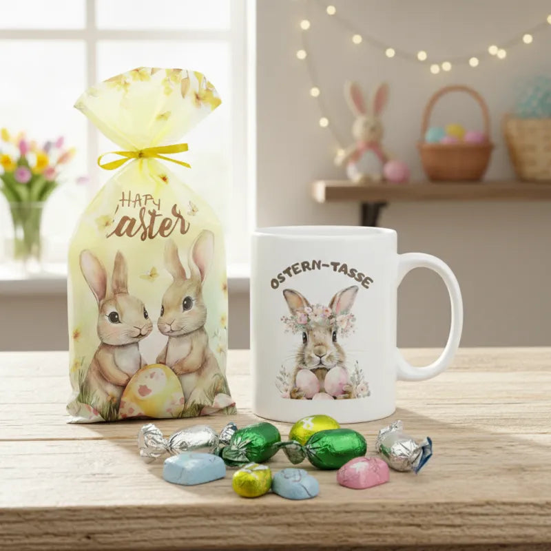 Ostern Schokotüte plus Kaffeetasse Teetasse Tasse Geschenkidee 325 ml - WS-Trend.de