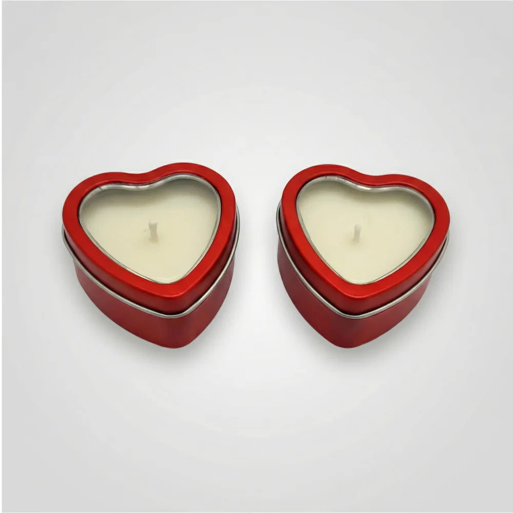 Handgemachte Liebe Herzen Sojawachs Kerze – duftfrei 2-er Set - WS-Trend.de