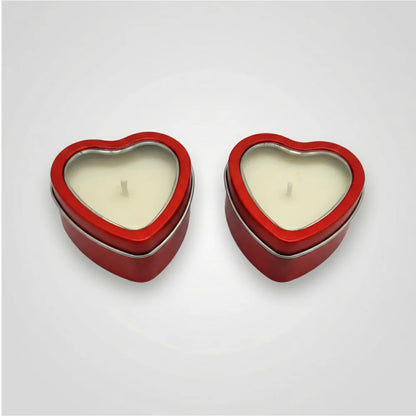 Handgemachte Liebe Herzen Sojawachs Kerze – duftfrei 2-er Set - WS-Trend.de