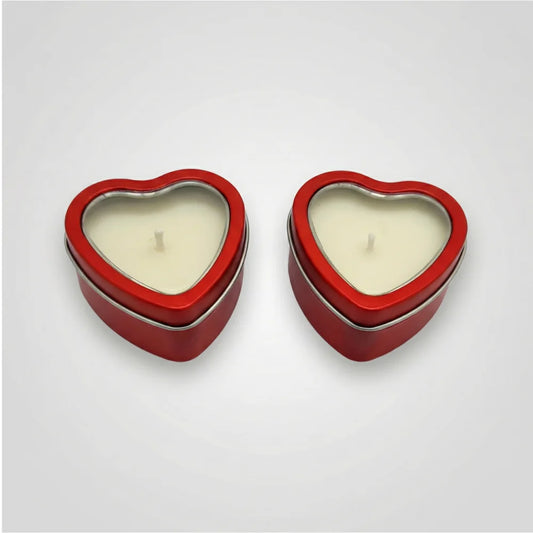 Handgemachte Liebe Herzen Sojawachs Kerze – duftfrei 2-er Set - WS-Trend.de