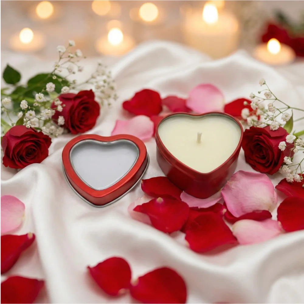 Handgemachte Liebe Herzen Sojawachs Kerze – duftfrei 2-er Set - WS-Trend.de