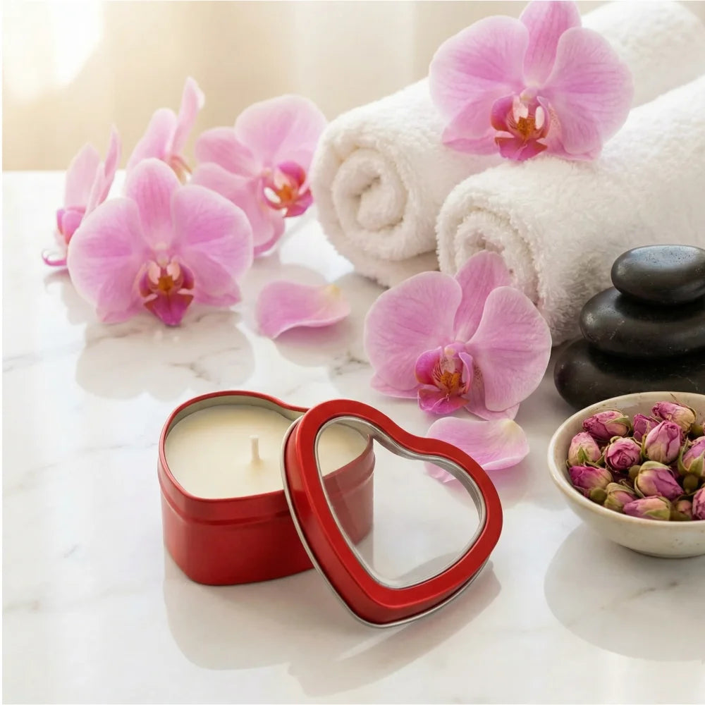 Handgemachte Liebe Herzen Sojawachs Kerze – duftfrei 2-er Set - WS-Trend.de