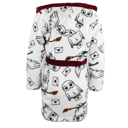 Harry Potter Eule Kinder Hausmantel Bademantel mit Kapuze - WS-Trend.de Gr. 116-158 Fleece