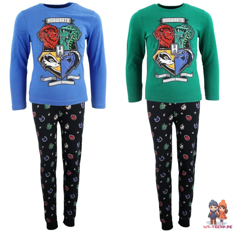 Harry Potter Hogwarts Kinder Schlafanzug Pyjama - WS-Trend.de langarm 104-134 baumwolle
