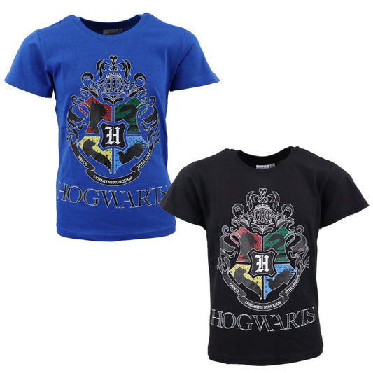 Harry Potter Hogwarts Jugend T-Shirt - WS-Trend.de Kinder Shirt Blau Schwarz 116 bis 152 Baumwolle
