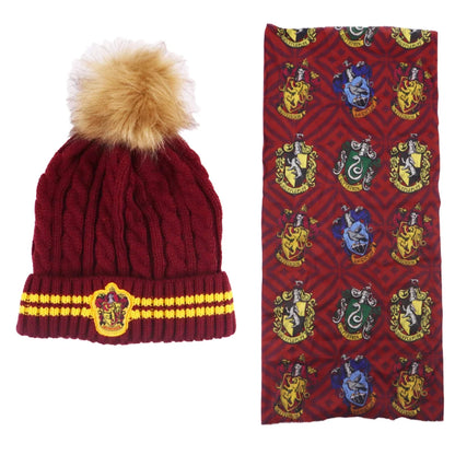 Harry Potter Gryffindor Slytherin Mädchen Winter Set Mütze plus Snood Schaal - WS-Trend.de