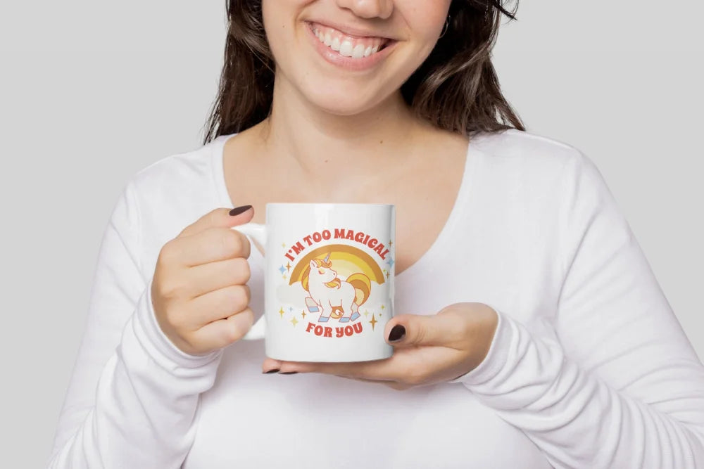 Einhorn Kaffeetasse Tasse mit Spruch - Im too Magical for You - WS-Trend.de