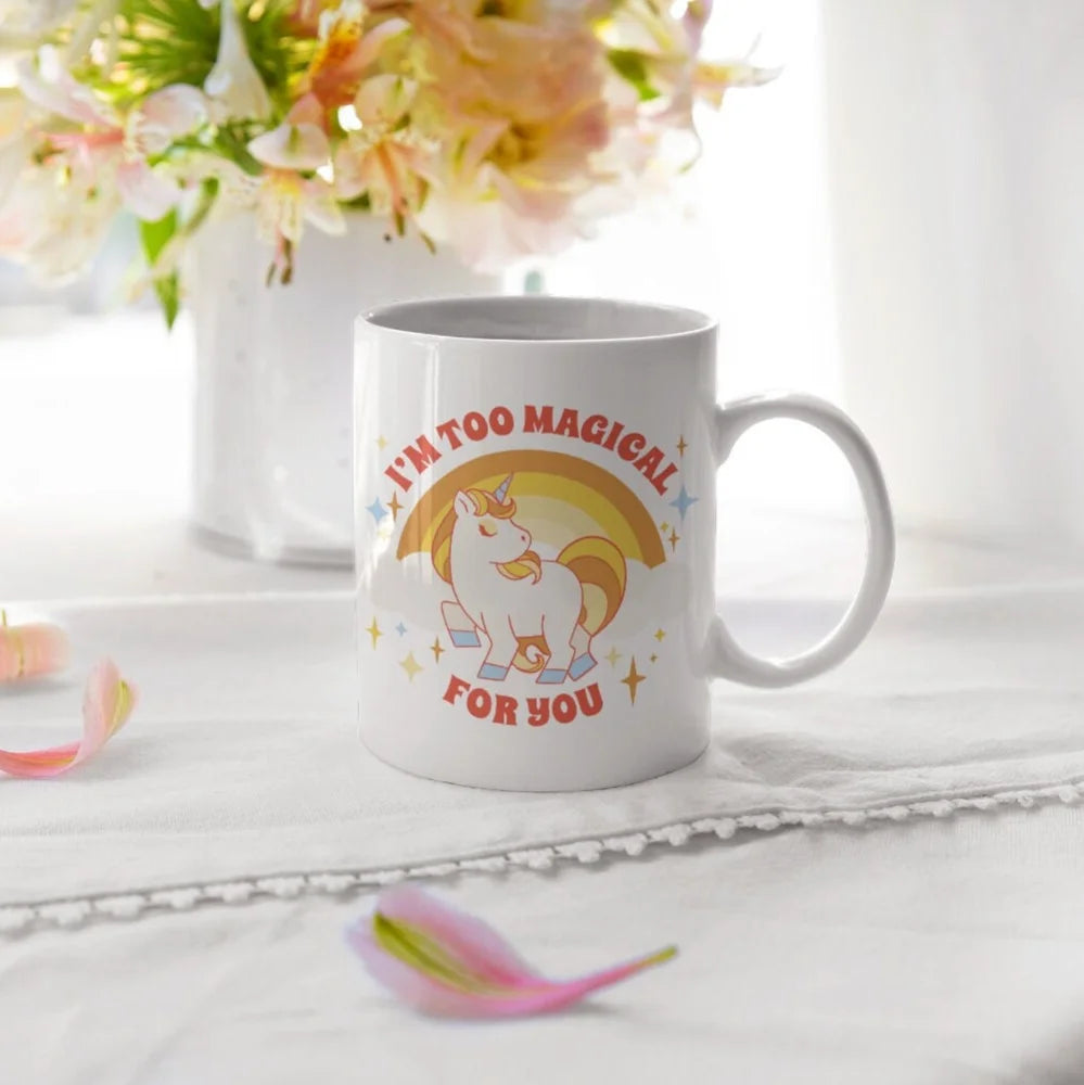 Einhorn Kaffeetasse Tasse mit Spruch - Im too Magical for You - WS-Trend.de