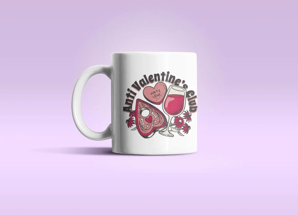 Anti Valentinstags Club Kaffeetasse Teetasse mit witzigem Spruch - WS-Trend.de