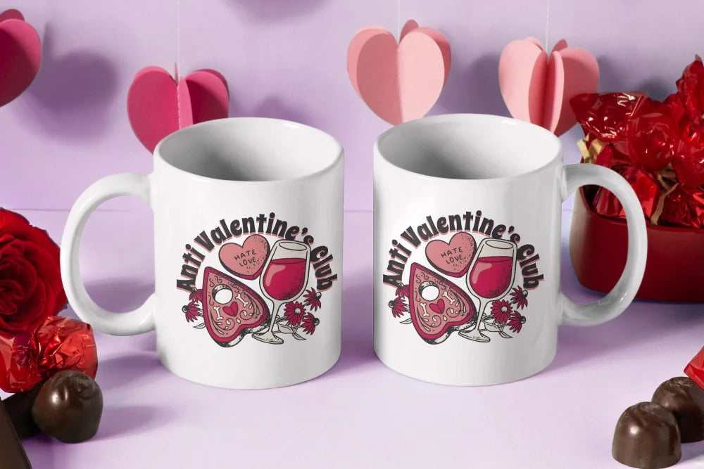 Anti Valentinstags Club Kaffeetasse Teetasse mit witzigem Spruch - WS-Trend.de