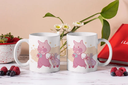 Schweinchen Kaffeetasse Tee Tasse mit Henkel - WS-Trend.de