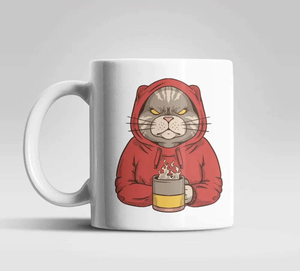 Angry Cat Kater Kaffeetasse Teetasse mit Henkel - WS-Trend.de