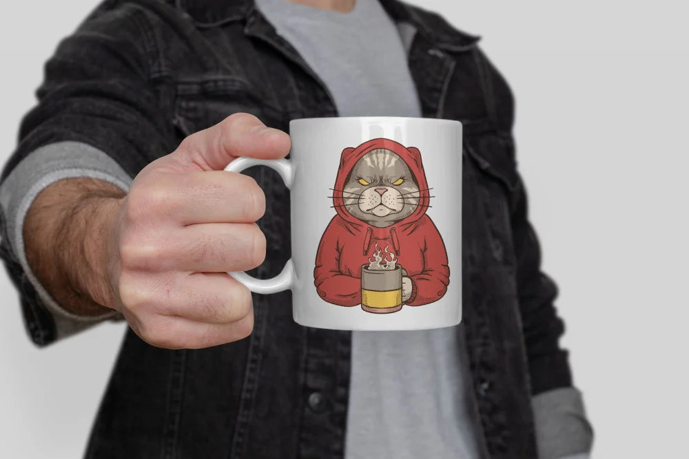 Angry Cat Kater Kaffeetasse Teetasse mit Henkel - WS-Trend.de