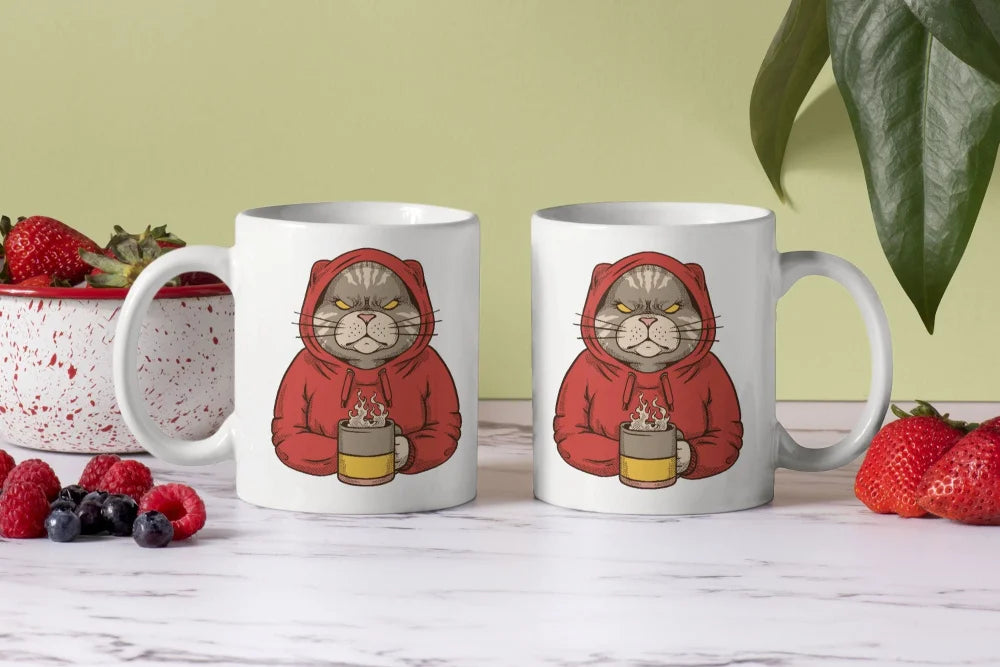 Angry Cat Kater Kaffeetasse Teetasse mit Henkel - WS-Trend.de