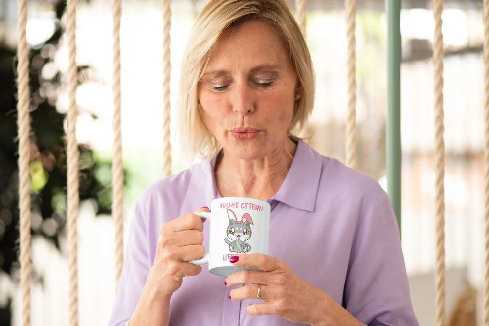 Frohe Ostern Kätzchen Oma Mama Kaffeetasse Teetasse - WS-Trend.de