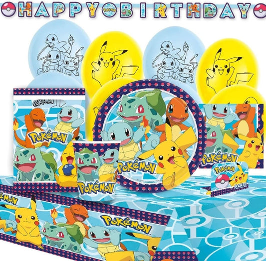 Pokemon Pikachu XL Kinder Partyset Geburtstag Deko Set 56tlg. - WS-Trend.de