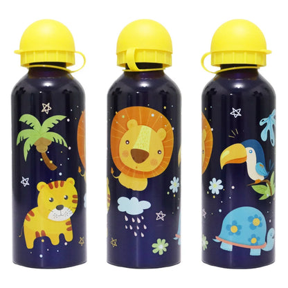 Jungle Friends 3 tlg Kinder Lunch Set Brotdose Alu Trinkflasche 500 ml Göffel - WS-Trend.de