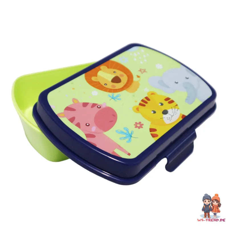 Jungle Friends 2 tlg Kinder Lunch Set Brotdose Alu Trinkflasche 500 ml Geschenk - WS-Trend.de