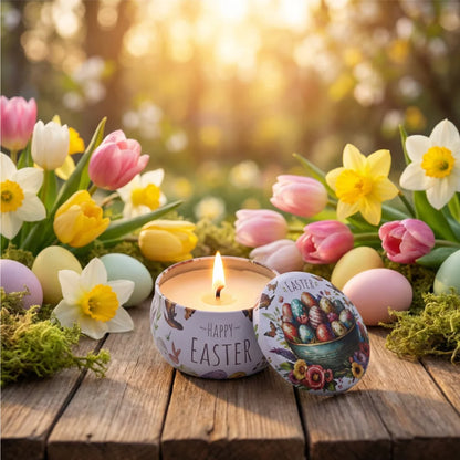 Handgemachte Ostern Sojawachs Kerze duftfrei verschiedene Motive - WS-Trend.de