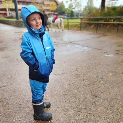 WAMU Mosaic Softshelljacke Kinder Jungen Jacke mit Kapuze - WS-Trend.de Gr. 98 -128