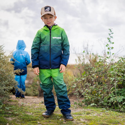 WAMU Mosaic Softshelljacke Kinder Jungen Jacke mit Kapuze - WS-Trend.de Gr. 98 -128