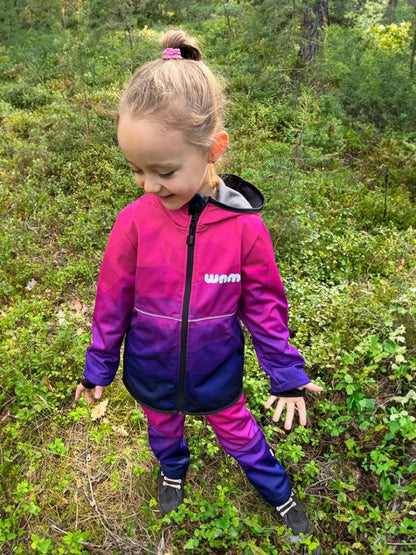 WAMU Mosaic Softshelljacke Kinder Jacke mit Kapuze - WS-Trend.de Die Gr. 98-128