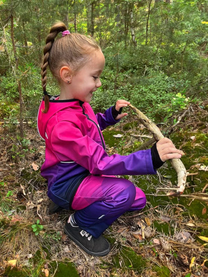 WAMU Mosaic Softshelljacke Kinder Jacke mit Kapuze - WS-Trend.de Die Gr. 98-128