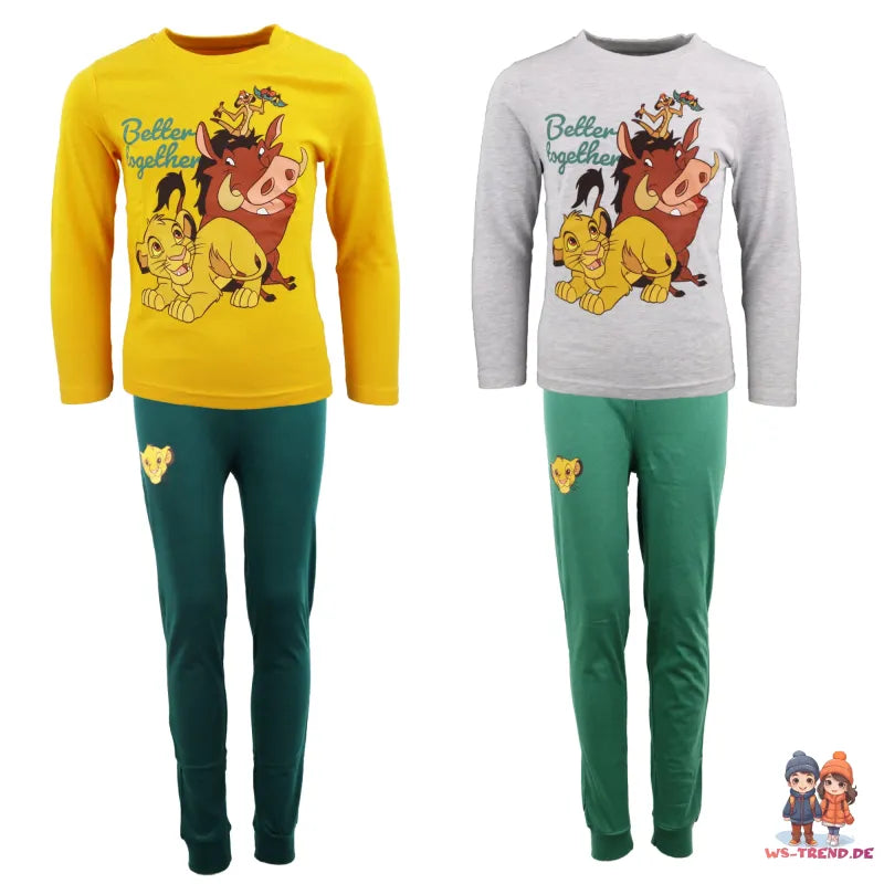 Disney König der Löwen Simba Kinder Pyjama Schlafanzug - WS-Trend.de kurzarm 98 -128 Baumwolle