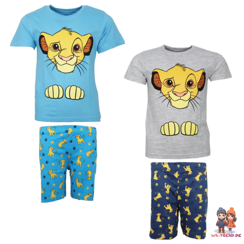Disney König der Löwen Simba Kinder kurzarm Pyjama Schlafanzug - WS-Trend.de 98 -128