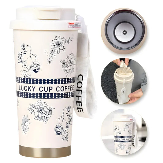Lucky Cup Isolierter Kaffeebecher Thermobecher Becher To-Go 550 ml - WS-Trend.de