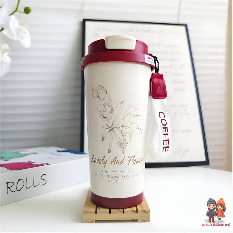 Lovely and Flower Isolierter Kaffeebecher Thermobecher Becher To-Go 550 ml - WS-Trend.de