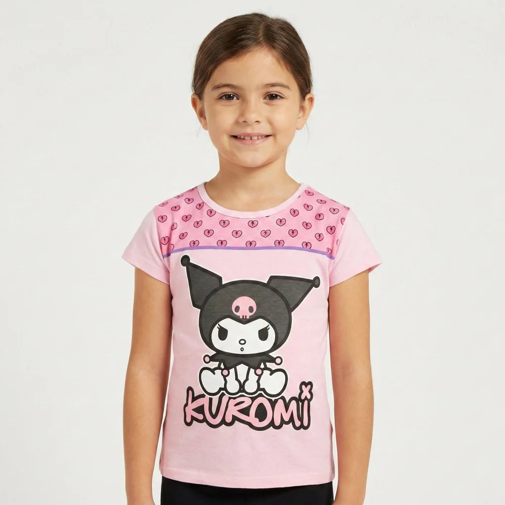Hello Kitty Kuromi Kinder Mädchen kurzarm T-Shirt Shirt 100% Baumwolle - WS-Trend.de