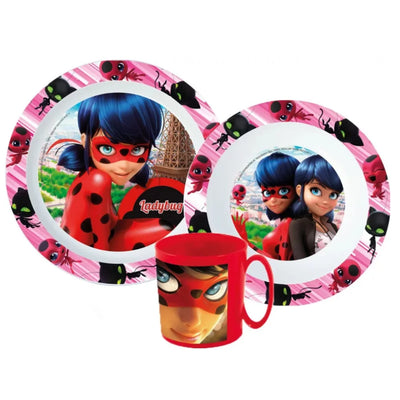 Miraculous Ladybug Kinder Geschirr-Set 3 teilig Becher Teller Schüssel - Ansicht 2