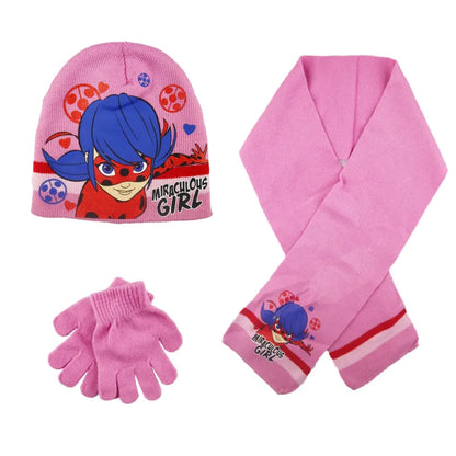 Miraculous Ladybug Kinder 3tlg. Herbst Wintermütze Schal plus Handschuhe - WS-Trend.de