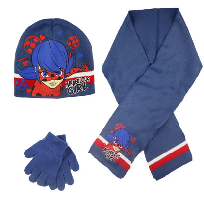 Miraculous Ladybug Kinder 3tlg. Herbst Wintermütze Schal plus Handschuhe - WS-Trend.de